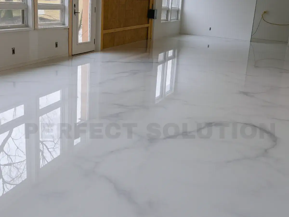 Metallic Epoxy — Silver Marble Effect